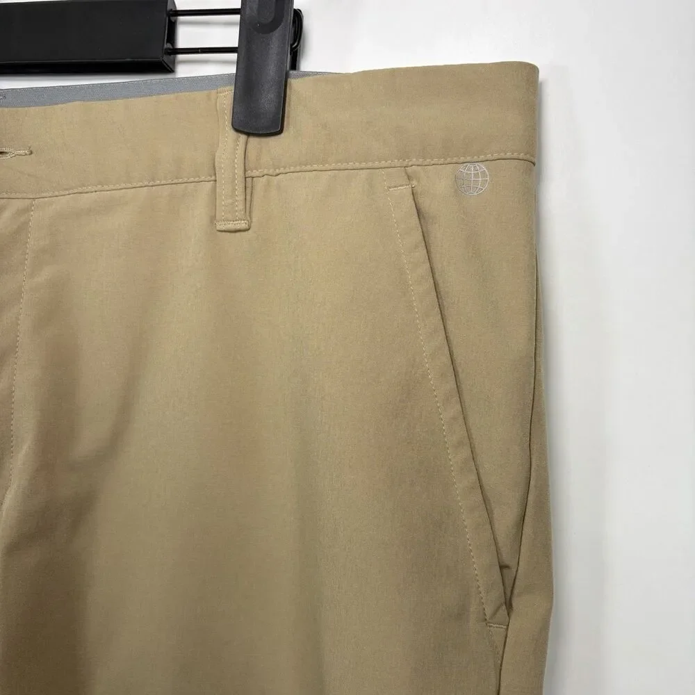 Adidas Golf Shorts Mens 34 (35 Actual) Beige 9” Inseam Performance Modern Logo